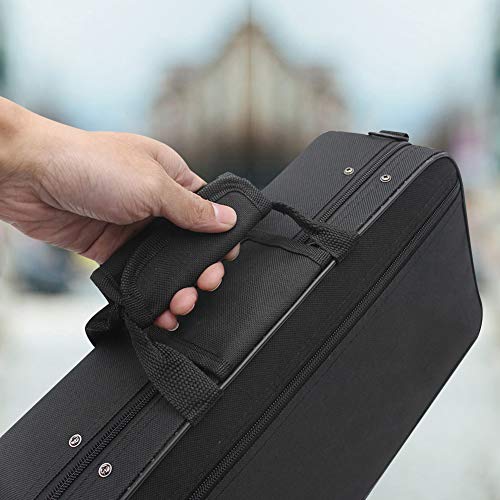 Schwarzer Klarinettenkoffer Klarinetten Gigbag Wasserdichte Klarinetten Aufbewahrungstasche aus Oxford Stoff mit Abnehmbarem Verstellbarem Riemen