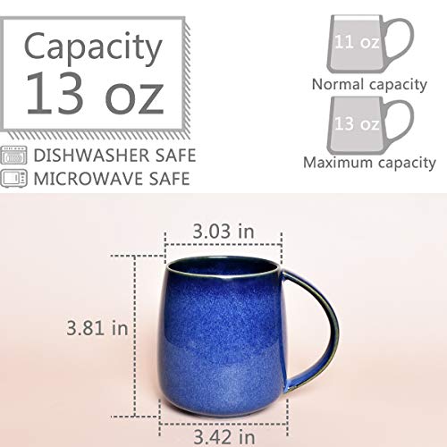 Taza de cerámica azul para café 13 oz Bosmarlin miniatura 2