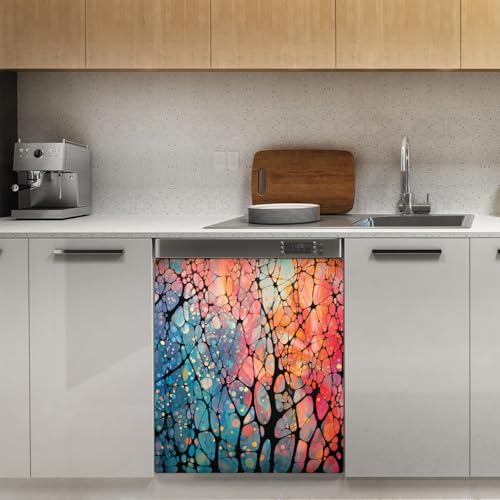 Cubierta magnética abstracta lavavajillas panel frontal decorativo reutilizable 53x66 3