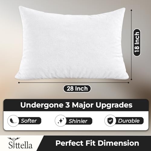 Image of SITTELLA Waterproof Pillow Protector 28x18 Inches 200 GSM with Zipper (Pack of 2) - Soft Cotton Pillow Cover, Dust Mite Proof & Anti-Allergic Pillow Protector Cover (White)
