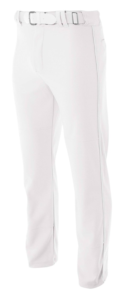 A4 Mens Pro-Style Open Bottom Baseball Pant, XL, White