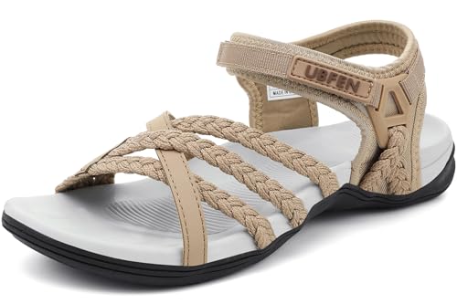 Image of UBFEN Womens Hiking Sandals Outdoors Water Sport Arch Support | Comfortable Adjustable Ankle Strap, Lightweight Suitable for Beach, Travel, Golf and Daily Wear