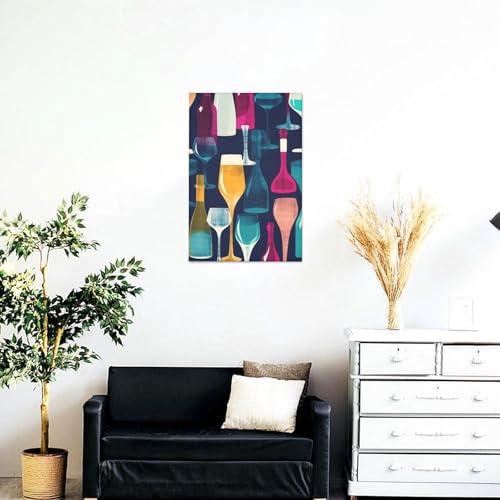 Tableau verres à cocktail et vin LPSRTWE déco salon 30x45