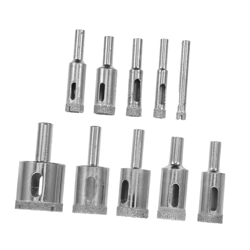 PRETYZOOM Integrated Steel Tile Drill Bits Set 10pcs Sizes 6/8/10/12/14/16/18/20/22/30mm Efficient Drilling Forceramic and Porcelain