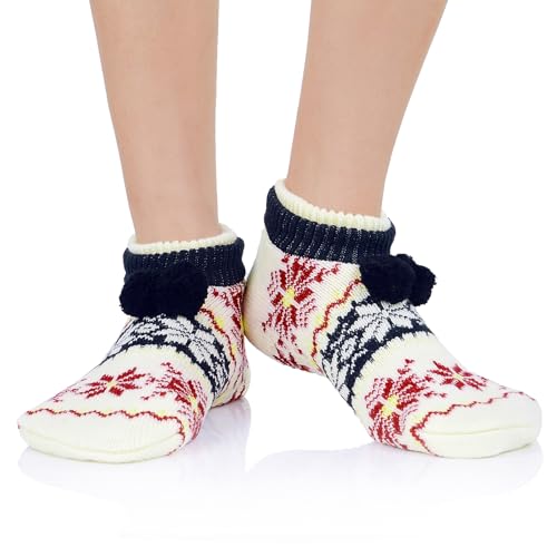 Image of American Trends Slipper Socks for Women Non Slip Christmas Socks Comfy Warm Winter Grippy Socks with Grippers