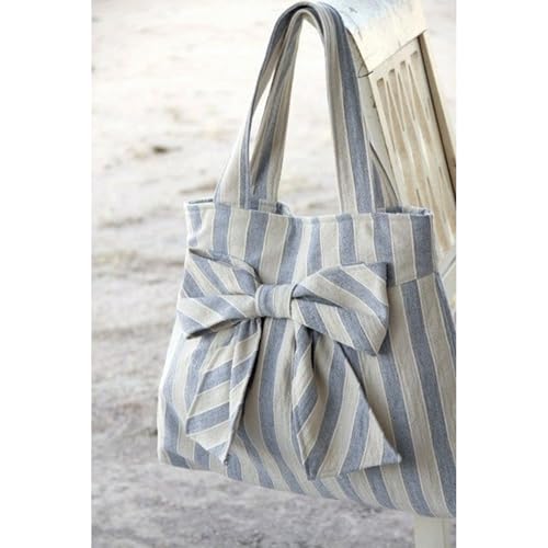 Bow Purse Oversized Stripped Tote Bag with Bowknots Large Bow Shoulder Bag Trendy Handbag Cute Gifts for Women2