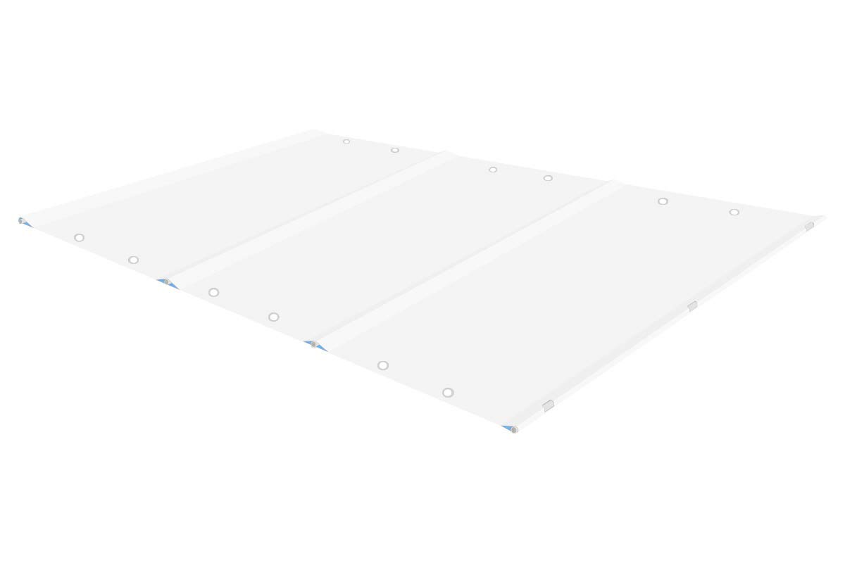 ANKO PLANEN Prostokątna rolowana plandeka zabezpieczająca na basen – maksymalne bezpieczeństwo przez cały rok – SafeDeluxe – bez prętów (4m x 10m, Biały)