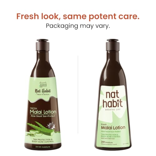 Image of Nat Habit Fresh Whipped Body Lotion, Aloe Saunf Sun Protect Malai Lotion, Detan Hydration, Body Acne Control & 24 Hours Moisture, 250 ml (Pack of 1)