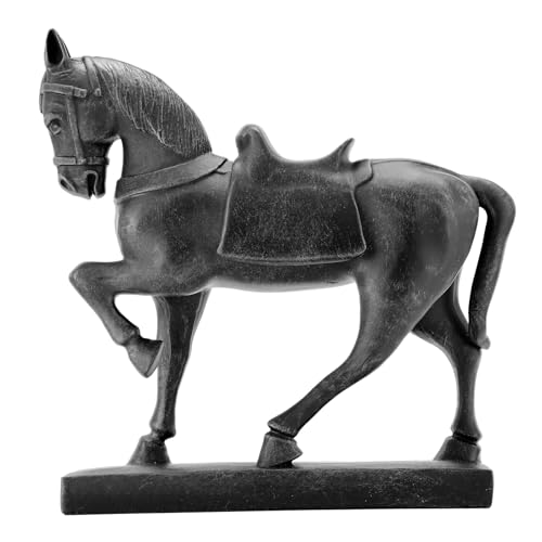 Estatua decorativa de caballo polystone marrón 11 pulgadas miniatura 1