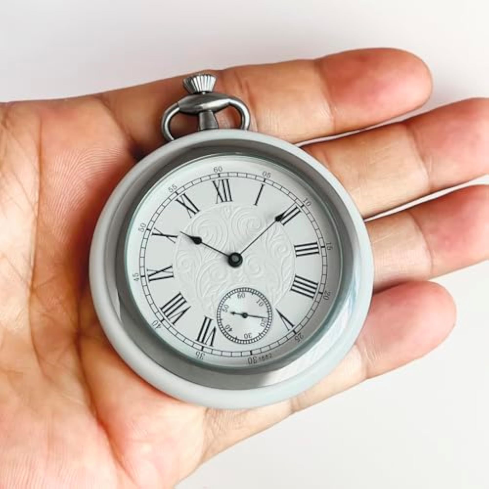 Luxury Stainless Steel Mechanical Pocket Watch for Men, Gift