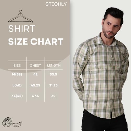 Image of Men's Regular Fit Checked Casual Shirt with Spread Collar