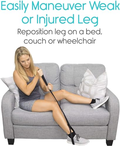 Sangle lève-jambe rigide de haute qualité de 111,8 cm avec boucle à main ergonomique - 7