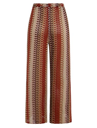 Image of ZAFUL Womens Beach Cover Up Pants Sexy Crochet Drawstring Elastic Boho Swimsuit Cover Up Long Pants Beach Wear