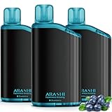 電子タバコ 使い捨て ベイプ メンソール 48000回吸引可能 禁煙パイポ vape シーシャ 持ち運び 爆煙 水蒸気タバコ ニコチン タール無し 禁煙グッズ ARASHI ブルーベリー*3