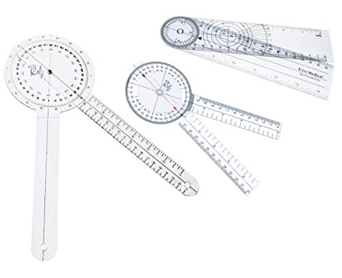 Elite Medical Instruments Usa The Original 6 Piece Quality Goniometer Set Plus Measuring Tape - 7 Pieces Total Egm-431 #TOP2