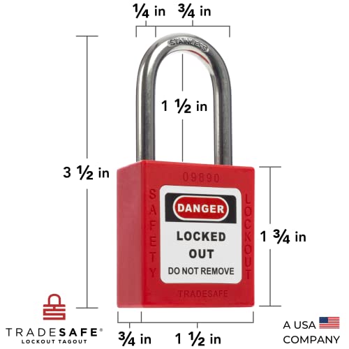 TRADESAFE Lockout Tagout Locks Set 10 Red Loto Locks, Lockout Locks