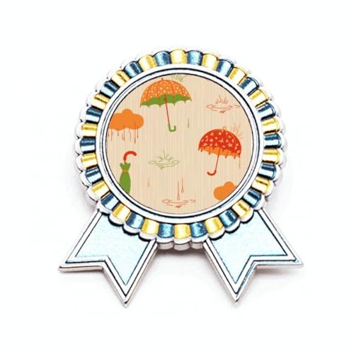Broche parapluie nuage de pluie en métal émaillé taille M