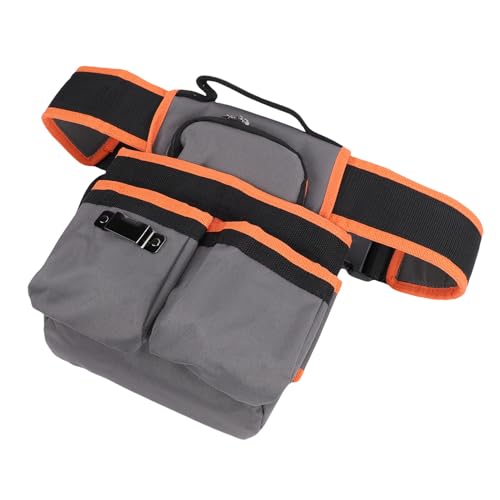 Jonlaki Bolsa para Herramientas, Bolsa para Cinturón de Electricista con Cinturón Ajustable y Presilla para Martillo, Cinta Magnética, Bolsillo Múltiple para Carpinteros, Técnicos y