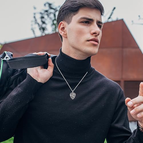 925 Sterling Silver Guitar Necklace Guitarist Urn Cremation Necklace For Ashes Music Keepsake Jewelry for Women Men Music Lover With Gifts Box4