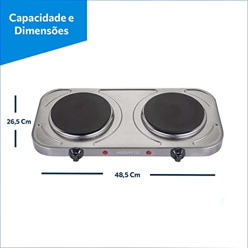 Fogao Eletrico de Mesa Agratto FM-01 127V 2000W, 4917, Inox