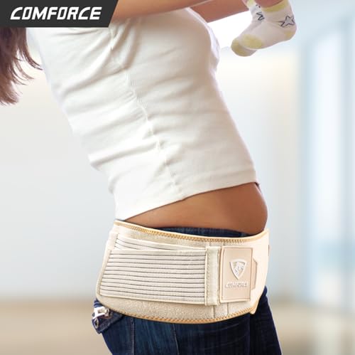 Image of Wide SI Belt with Ice Pack,Comfort SI Joint Belt Relieves Sciatica Hip Pain | Extra-wide Belt Prevents Rolling,Even Compression,Relieves Pelvic & Postpartum Pain,Hot /Cold Therapy,Adjustable,Fits 30 inch-39 inch