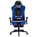 Kasorix Gaming Stuhl Bürostuhl mit Fußstütze, Schreibtischstuhl Zocker Gamer PC Stuhl mit Kopfstütze und Lendenkissen, Ergonomischer Computer Gaming Chair Massage (YZ-8395-BLUE)