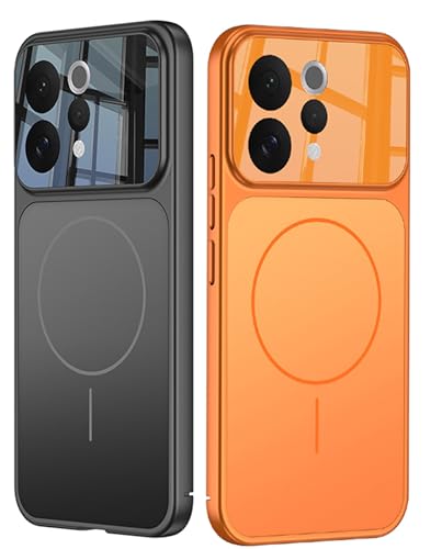 Image of BOUNCEBACK Shockproof Rubber + Glass Hybrid Back Case Cover Support Mag - Charge for Vivo V70 / Vivo V70 Elite - Black