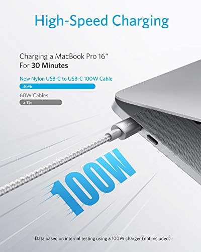 Anker 333 USB C to USB C Charger Cable (10ft 100W), USB 2.0 Type C Charging Cable USB C Cable Fast Charge for MacBook Pro 2020,iPad Pro 2020,iPad Air 4,Samsung Galaxy S21,Pixel,Switch,LG (Silver)