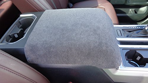 Car Console Covers Plus Made in USA Fleece Center Armrest Console Cover Designed to fit Ford F150 F250 F350 2011-2020 Your Console Should Match Console Lid Shown Dark Gray