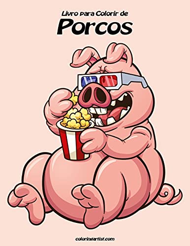 Livro para Colorir de Porcos 1 (Portuguese Edition)