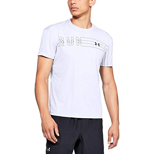 Under Armour Men UA Speed Stride Branded Short-sleeve Shirt - Mod Grey/Black/Reflective (011), X-Large