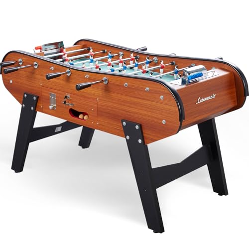 Babyfoot Adulte Catenaccio Bois 161x110x95 Cm – Style Café, Monnayeur 0,50 €, Barres Chromées Et Joueurs Aluminium – Garantie 2 Ans