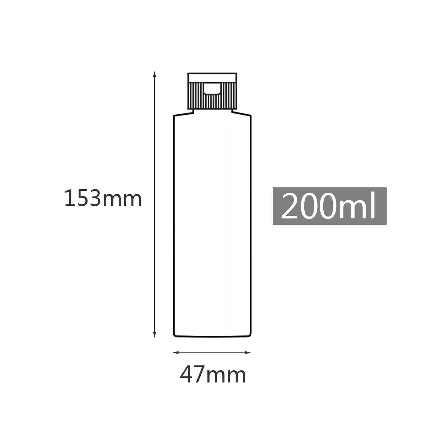 12 Pezzi 200 ml Trasparente Bottiglie di plastica PET con Tappo Flip Top Nero, Spalla Piatta Contenitori per Cosmetico, Bottiglie da Viaggio per Lozioni, Liquido, Olio