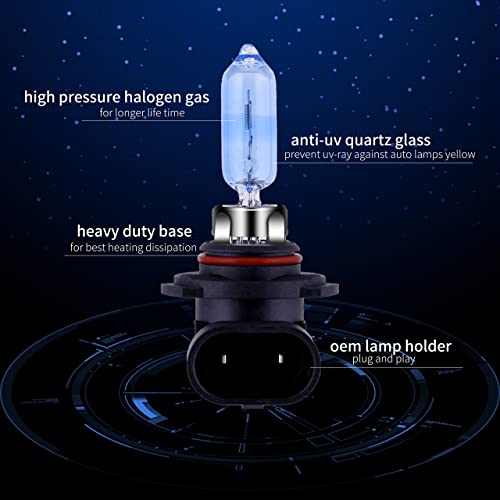 image for NEWBROWN 9005 Headlight Bulbs HB3 Halogen Bulb 5000K Super White Light