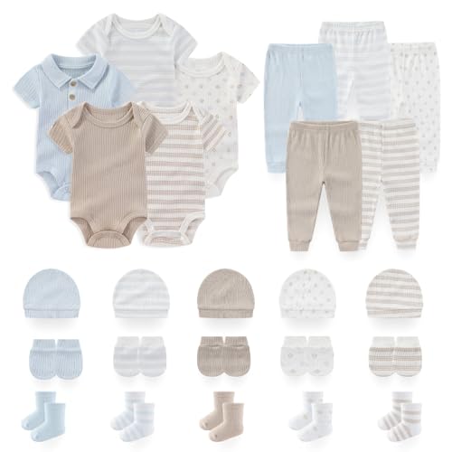 Image of BABYSOLIS Unisex Baby Boy Girl Pant Sets Bodysuits Hats Gloves Socks Accessories 25 Pack Cotton Infant Practical Outfit
