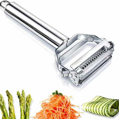AnGeer Julienne Peeler, Stainless Steel Vegetable Peeler, Double-Sided Blade Vegetable Julienne...