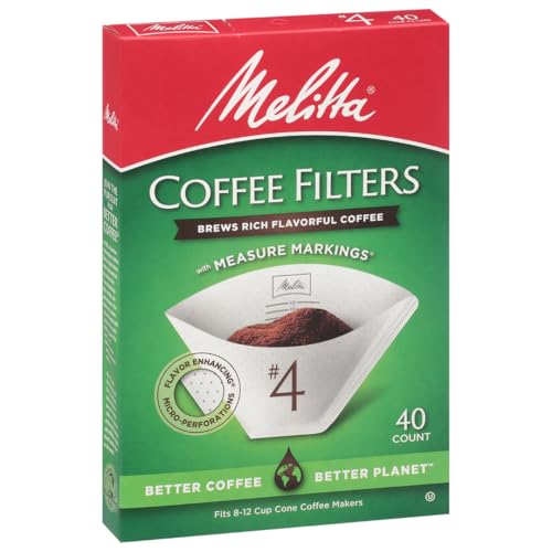 Image of Melitta #4 White Cone Coffee Filters, 12-Pack