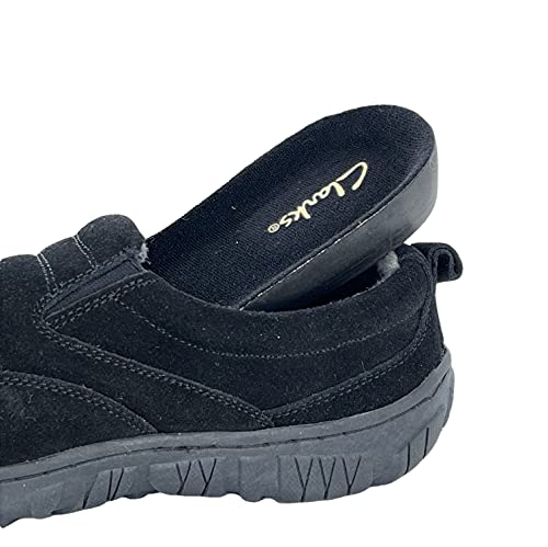 Image of Clarks Mens Slipper with Suede Leather Upper SAB30194A - Closed Back with Double Gore and Removable Insole - Indoor Outdoor House Slippers For Men
