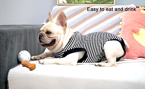 Image of Dogs Cats Recovery Small Suit for After Surgery,Professional Pet Recovery Shirt Dog Abdominal Wounds Bandages,Substitute E-Collar & Cone,Prevent Licking Dog Onesies,Black-White XS