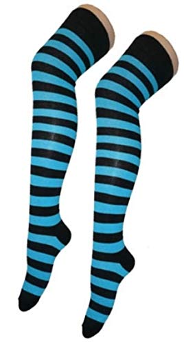 Chaussettes montantes Labreeze noires et turquoise en taille 37-39 pour femme