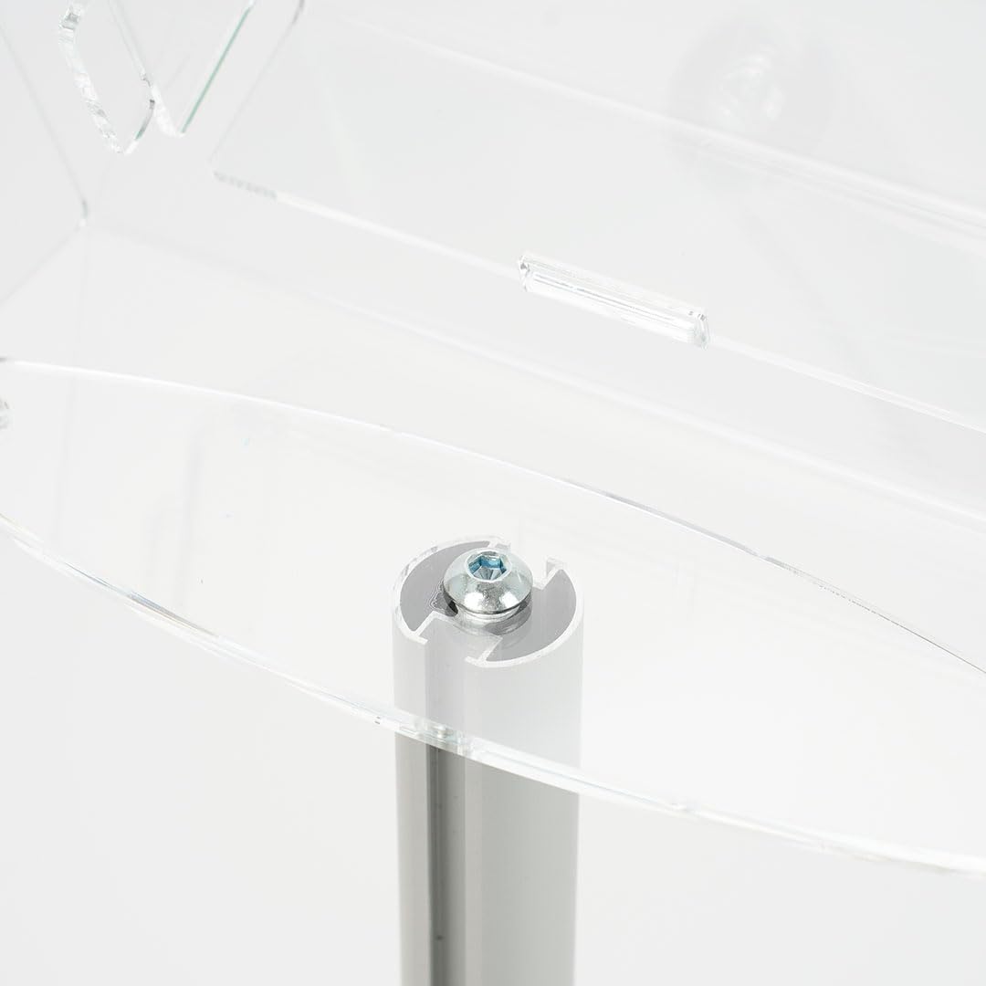 Danieli - Porta Depliant da Terra in Acrilico Trasparente A5 con 1 tasca, per Riviste e Brochure. Porta Volantini Resistente da Utilizzare come Espositore per Ufficio e Negozi. (Alluminio Silver)