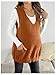 OYOANGLE Women's Maternity V Neck Sweater Vest Pregnancy Sleeveless Pullover Knitted Tank Top Coffee Brown Large