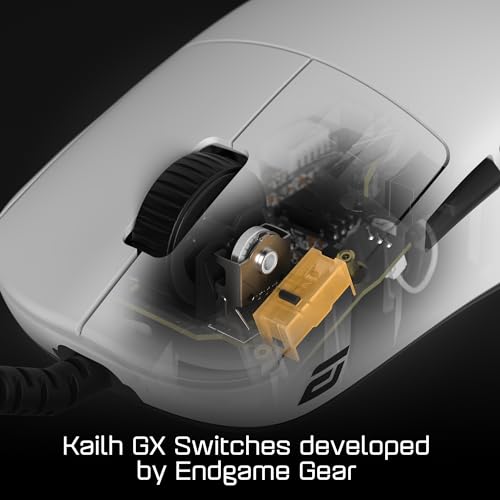Image of ENDGAME GEAR OP1 Gaming Mouse - Precision Sensor, Kailh GX Switches, Lightweight Design, Swappable Buttons, Hybrid Skates, White With USB Connection