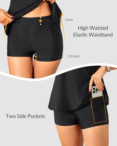 Daci Tankini Swimsuit with Shorts - 2 Piece Tummy Control Bathing Suits Flowy Swim Top with Two Pockets Boy Shorts 20252