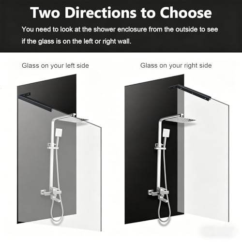 Barre de stabilisation murale pour paroi de douche argent 34cm bras support verre sans perçage