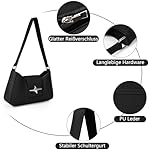 Handtasche Damen Klein Umhängetasche Leder Hobo Bag Tasche Klein Vintage y2k Schultertasche 90s Women's Shoulder Bag mit Reißverschluss Clutch Geldbörse Coole Sachen für Teenager Mädchen – Bild 4