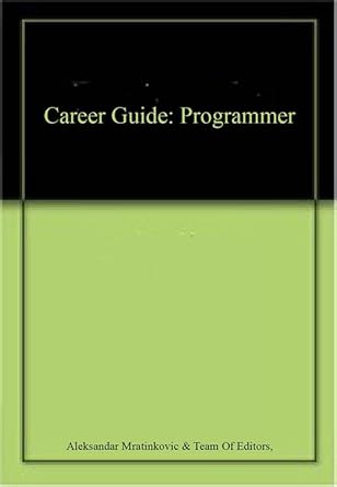 Career Guide: Programmer : Amazon.in: Books