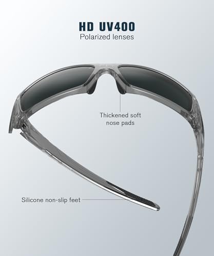 Image of Polarized Sport Sunglasses-for-Men Sun-Glasses: Mens Wrap Sunglasses for Fishing Cycling Running UV400 Protection