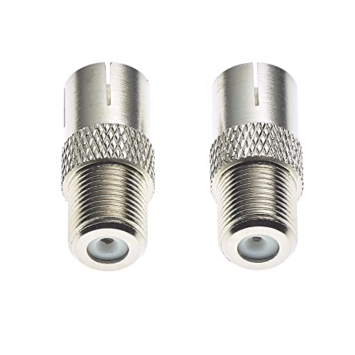 F Type Socket To TV Coaxial Socket - Nickel Plated Brass Body Plug Jack Adapter, Coax Cable Antenna Camping Connection, F-Pin Push-on Male Connector, Easy Connect And Disconnect - Pack Of 2 - Image 2