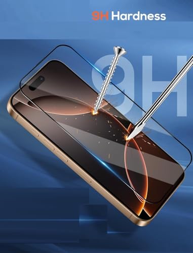 Image of TitanGuard Tempered Glass Screen Protector Guard for iPhone 17 / iPhone 16 Pro - 9H Hardness, Military Grade, Anti-Static, Easy Installation Kit - 1 PACK